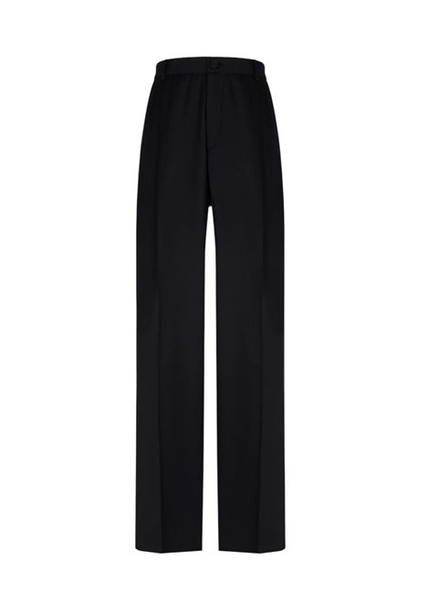 Relaxed fit double pleat trousers in black stretch wool MANUEL RITZ | Trousers | 3932P1003 25050099